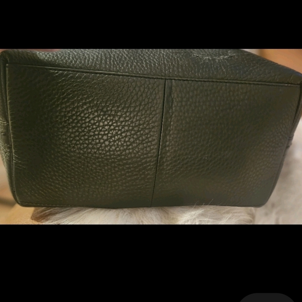 COLE HAAN Pebbled Black Leather Hobo Satchel Large Shoulder Bag Tassel & Brass - Picture 4 of 11